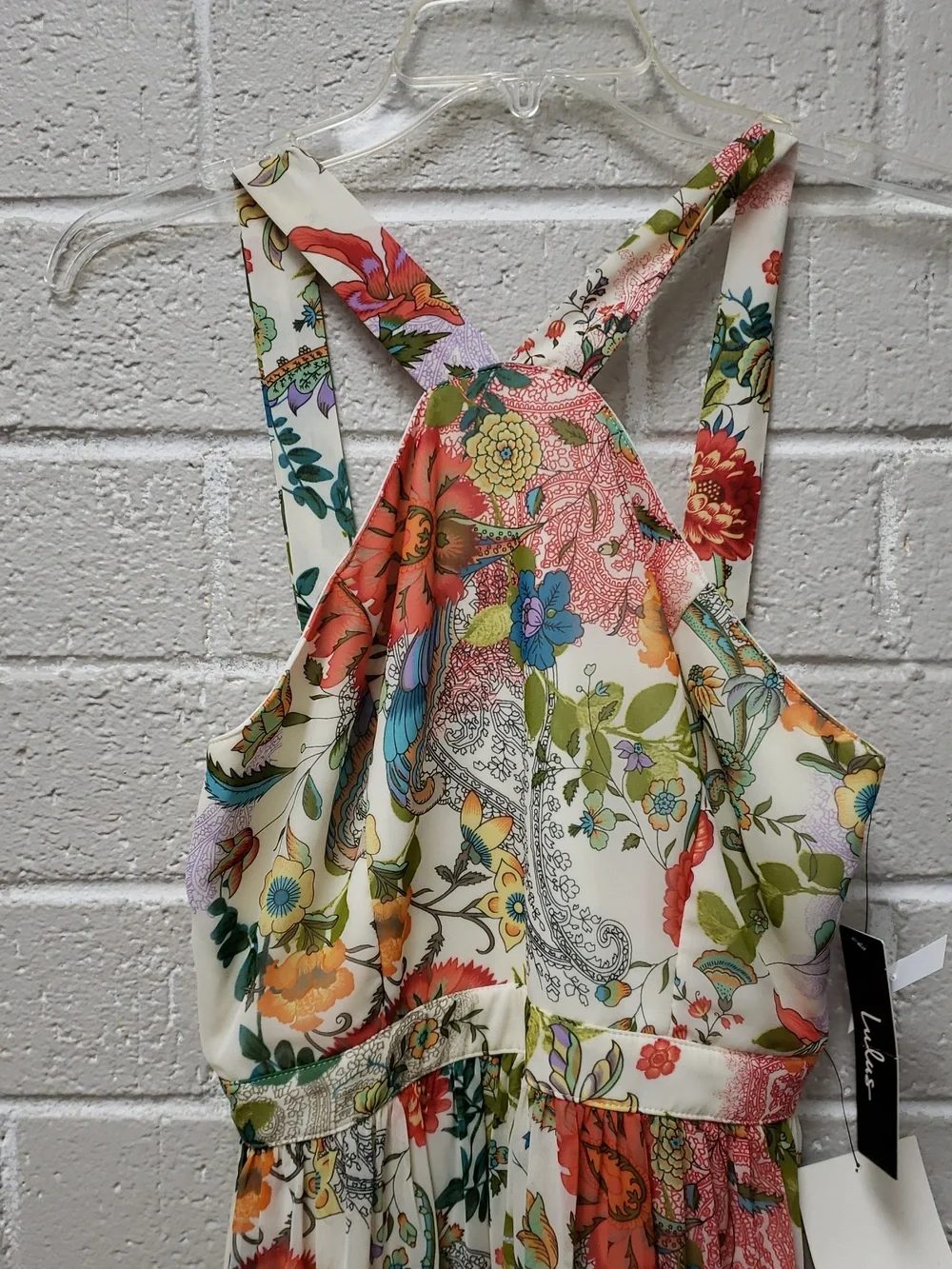 Floral Maxi Halter Dress in Multicolor - Picture 3 of 6